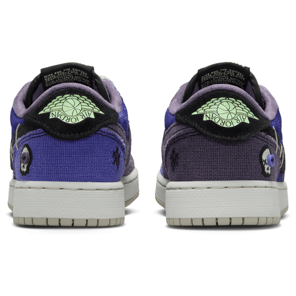 Jordan Air Jordan Retro 1 Low - Boys' Grade School - Black/Regency Purple/Vapor Green - Image 3