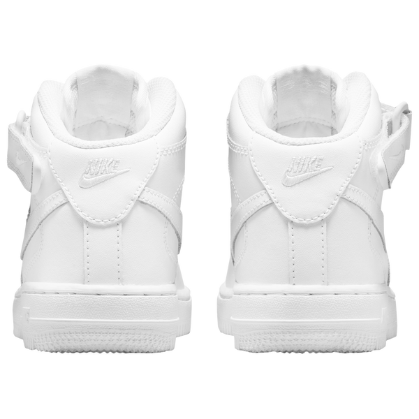 Nike Air Force 1 Mid LE - Boys' Preschool - White/White/White - Image 3