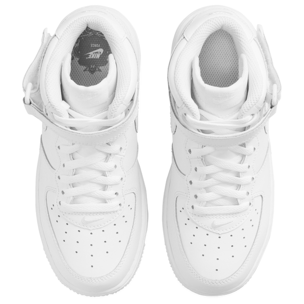 Nike Air Force 1 Mid LE - Boys' Preschool - White/White/White - Image 4