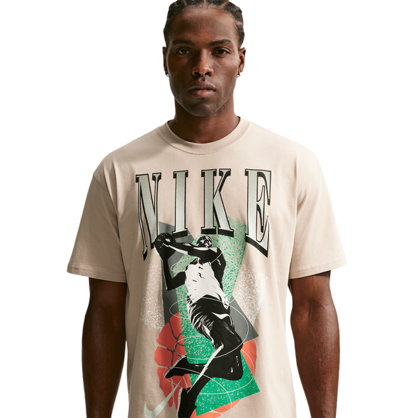 Nike T-Shirt Long Sleeve OC (RETRO BBALL) - Men's - Cream Ii - Image 3