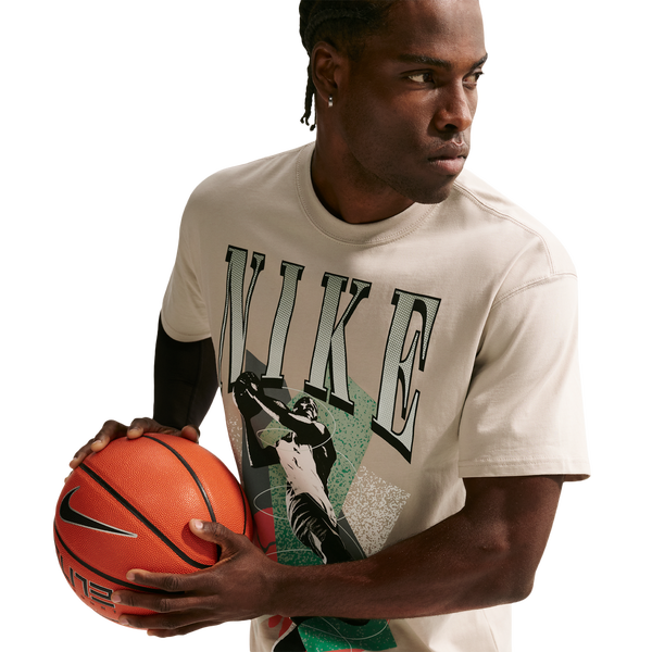 Nike T-Shirt Long Sleeve OC (RETRO BBALL) - Men's - Cream Ii - Image 5