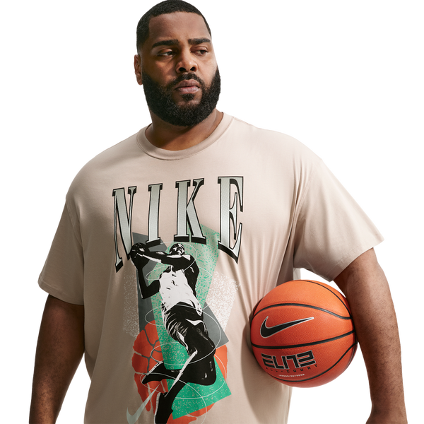 Nike T-Shirt Long Sleeve OC (RETRO BBALL) - Men's - Cream Ii - Image 6