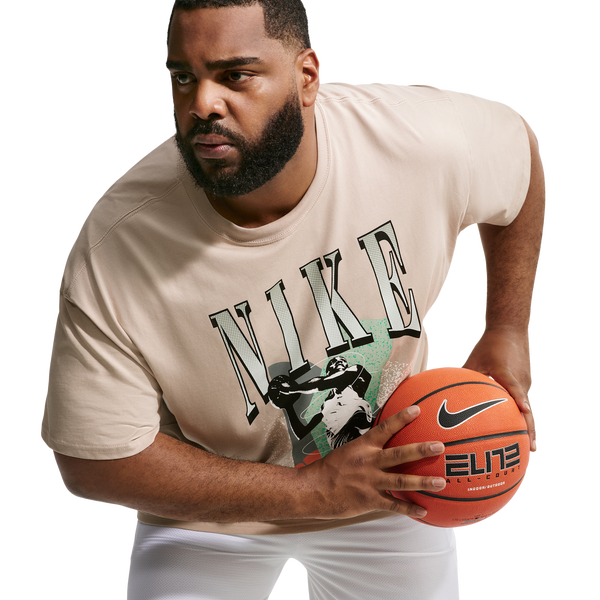 Nike T-Shirt Long Sleeve OC (RETRO BBALL) - Men's - Cream Ii - Image 7
