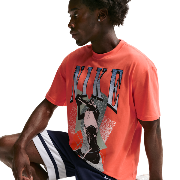 Nike T-Shirt Long Sleeve OC (RETRO BBALL) - Men's - Turf Orange - Image 5