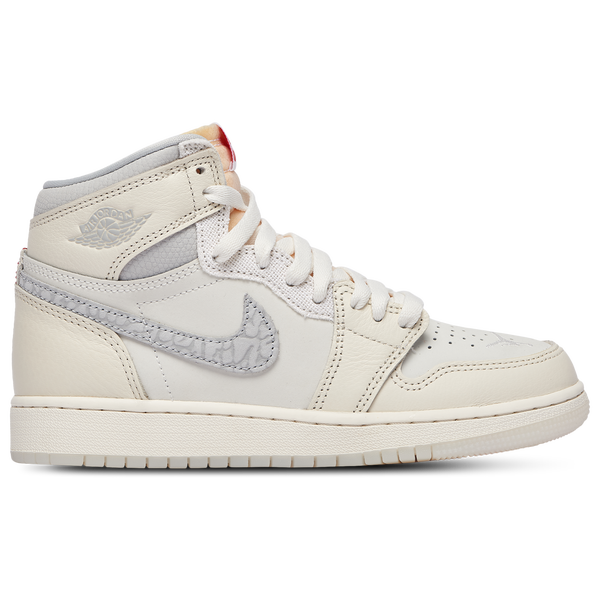 Jordan Air Jordan Retro 1 Hi - Boys' Grade School - Sail/University Red/Pale Ivory