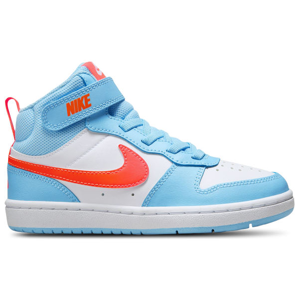 Nike Court Borough Mid 2 - Boys' Preschool - Aquarius Blue/White/Orange