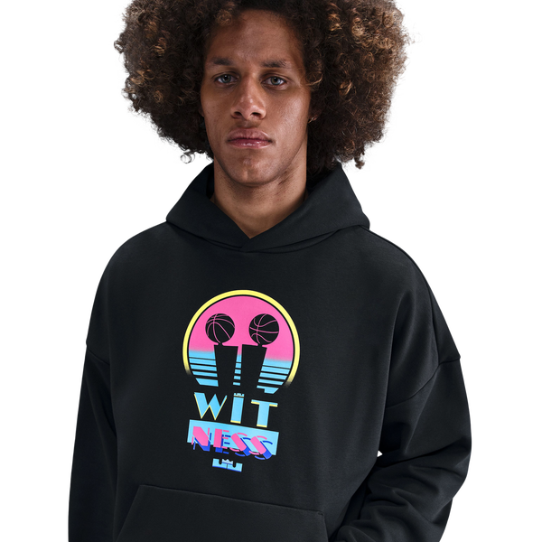 Nike Lebron TF SI Brushed Pullover Hoodie - Men's - White/Black