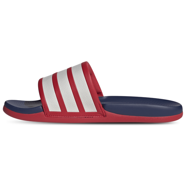 adidas adilette Comfort 2.0 Slides - Men's - Crystal White/Dark Blue/Better Scarlet - Image 2