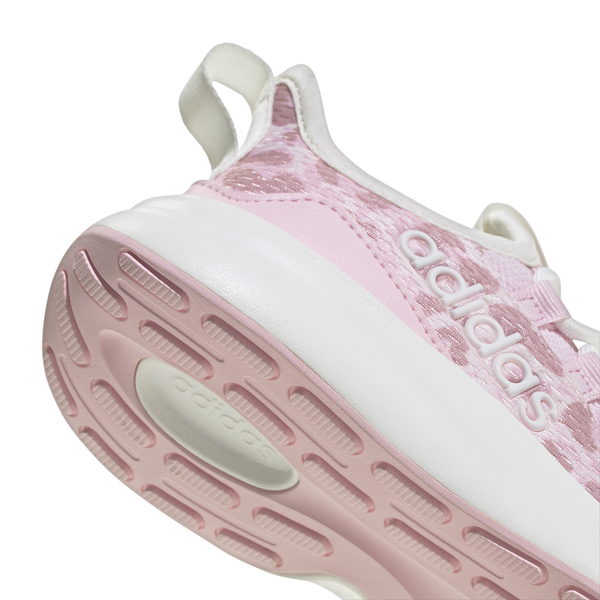adidas Lite Racer Adapt 8.0 Elastic Lace - Boys' Grade School - Core White/Distilled Pink/Clear Pink - Image 6