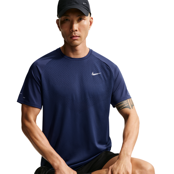 Nike Dri-FIT ADV STRIDE SS TOP - Men's - Midnight Navy/Reflective Silver - Image 3