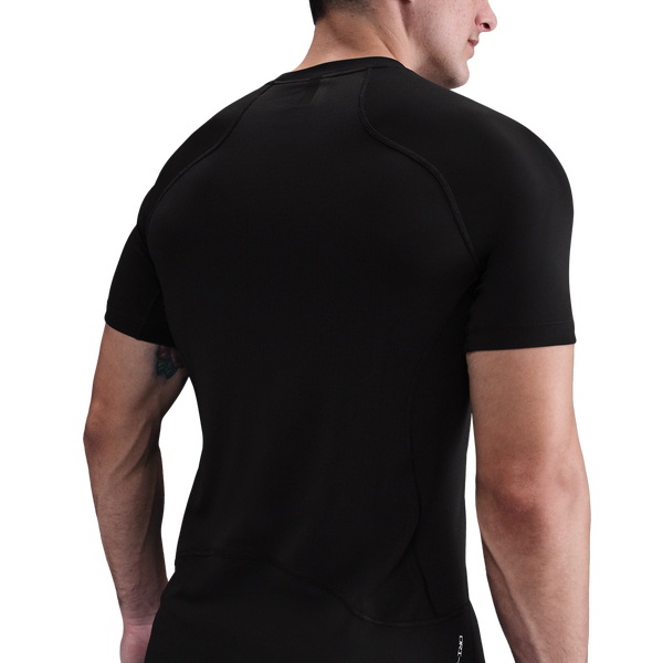 Nike Pro Training Dri-FIT SS Top - Men's - Black/White - Image 2