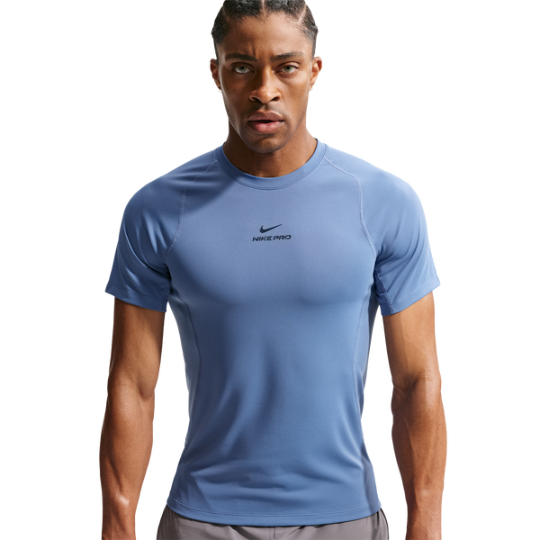 Nike Pro Training Dri-FIT SS Top - Men's - Indigo Storm/Black - Image 4