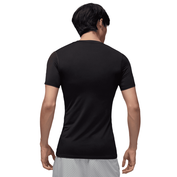 Jordan Dri-FIT Sport Short Sleeve Base Layer Top - Men's - White/Black - Image 2