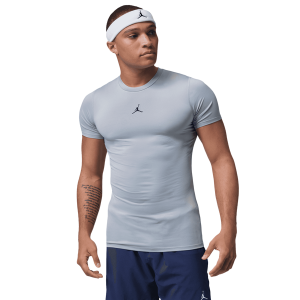Jordan Dri-FIT Sport Short Sleeve Base Layer Top - Men's - Black/Wolf Grey