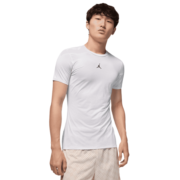 Jordan Dri-FIT Sport Short Sleeve Base Layer Top - Men's - White/Black