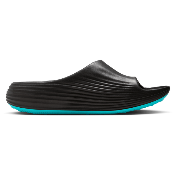Nike Reactx Rejuven8 Slides - Men's - Black/Gamma Blue/Metallic Silver