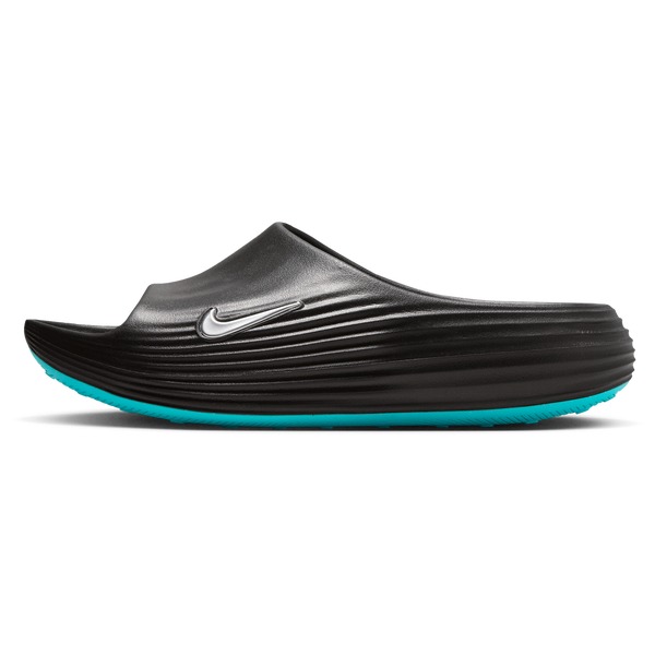 Nike Reactx Rejuven8 Slides - Men's - Black/Gamma Blue/Metallic Silver - Image 2