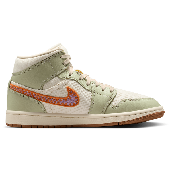 Jordan AJ 1 Mid SE - Women's - Olive Aura/Pearl White/Lawn