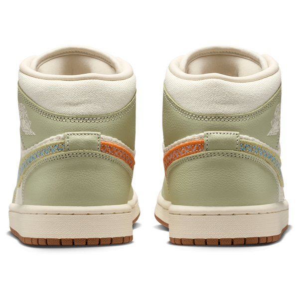 Jordan AJ 1 Mid SE - Women's - Olive Aura/Pearl White/Lawn - Image 3