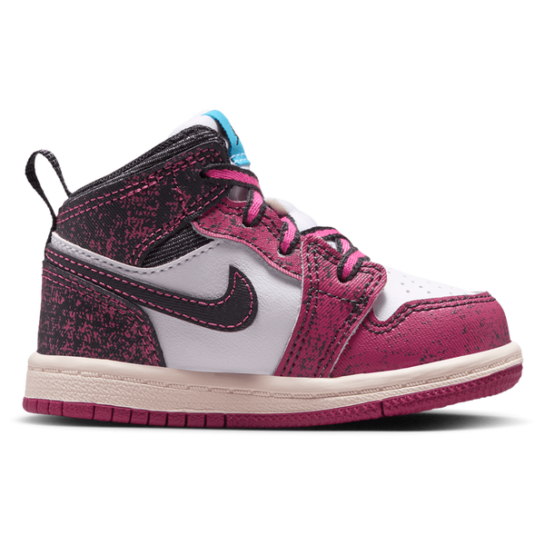 Jordan 1 Mid SE Fem - Girls' Toddler - Pink/Black/White