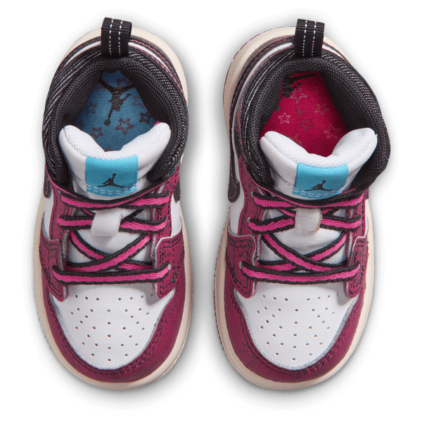 Jordan 1 Mid SE Fem - Girls' Toddler - Pink/Black/White - Image 4