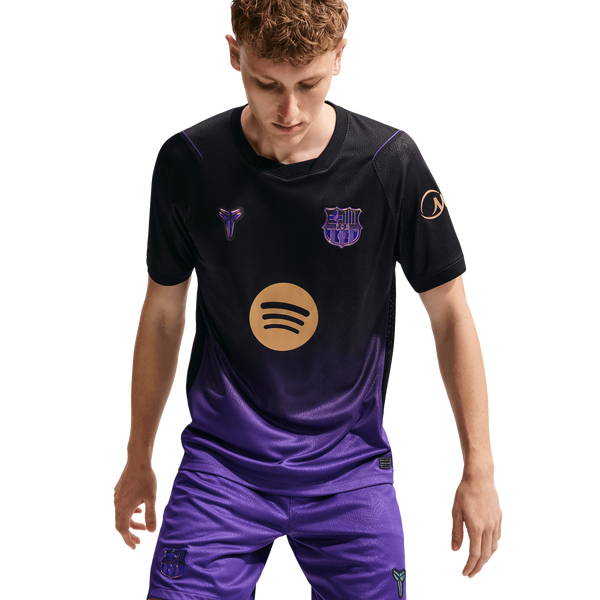 Nike FCB Dri-FIT Short Sleeve Stadium Away Jersey - Men's - Black/Purple - Image 5