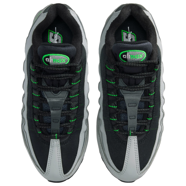 Nike Air Max 95 BB Leather - Boys' Grade School - Light Smoke/Green Strike - Image 4
