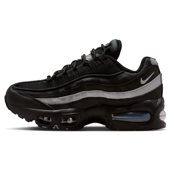 Nike Air Max 95 - Girls' Grade School - Black/Metallic Silver/White - Image 2