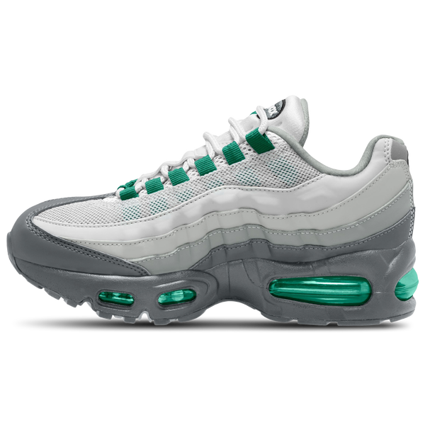 Nike Air Max 95 BB Leather - Boys' Grade School - Smoke Grey/Black/Malachite - Image 2