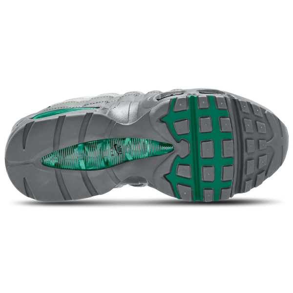 Nike Air Max 95 BB Leather - Boys' Grade School - Smoke Grey/Black/Malachite - Image 4