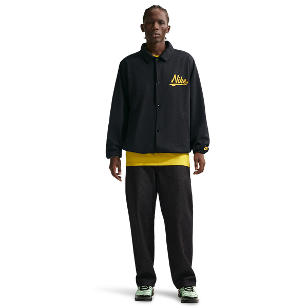 Nike Club Coaches AMSPT Jacket - Men's - Black/Saffron Quartz - Image 3