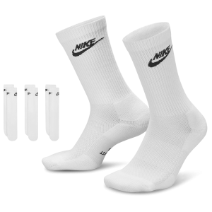 Nike Everyday Elevated Futura Crew Socks 3 Pack - Adult - White/Black/White