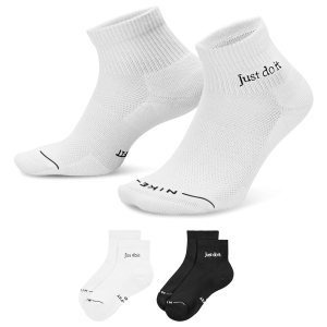Nike Everyday Elevated JDI Ankle Socks 2 Pack - Adult - White/Black/White
