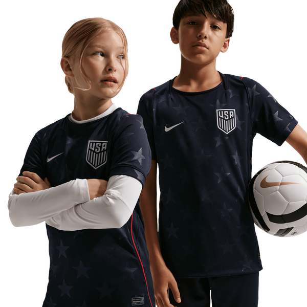 Nike Dri-FIT USA Short Sleeve Stadium Jersey - Boys' Grade School - Silver/Navy