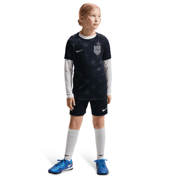 Nike Dri-FIT USA Short Sleeve Stadium Jersey - Boys' Grade School - Silver/Navy - Image 5