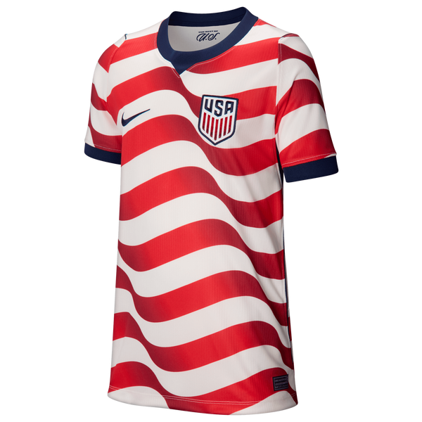Nike Dri-FIT USA Short Sleeve Stadium Jersey - Boys' Grade School - White/Navy - Image 7