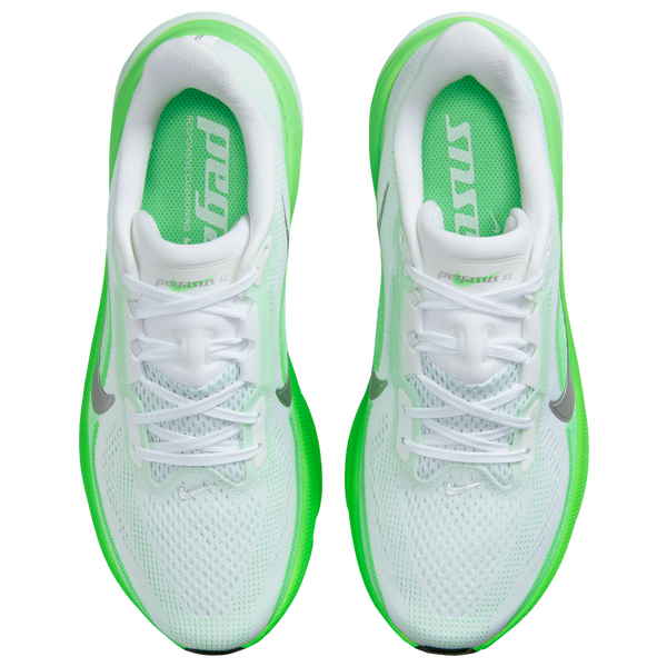 Nike Air Zoom Pegasus 42 - Women's - White/Mtlc Silver/Green Strike - Image 4