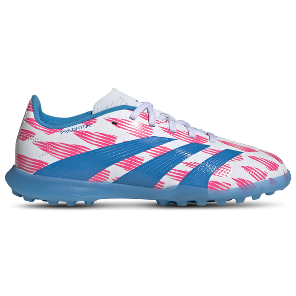 adidas Predator League Turf - Boys' Grade School - White/Solar Blue/Solar Pink