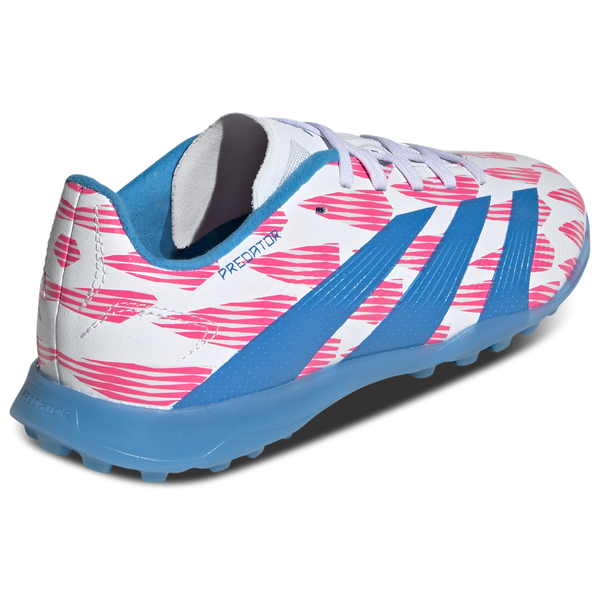 adidas Predator League Turf - Boys' Grade School - White/Solar Blue/Solar Pink - Image 3