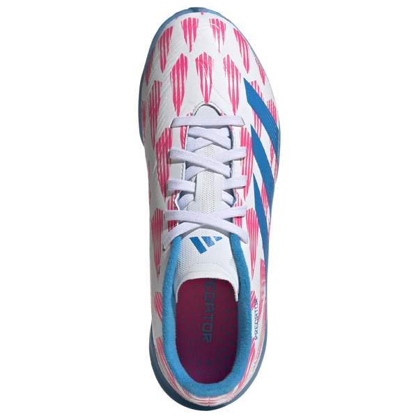 adidas Predator League Turf - Boys' Grade School - White/Solar Blue/Solar Pink - Image 4