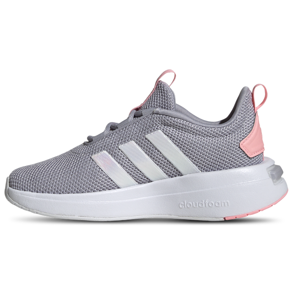 adidas Racer TR23 - Girls' Grade School - Glory Grey/Iridescent/Pink Spark - Image 2