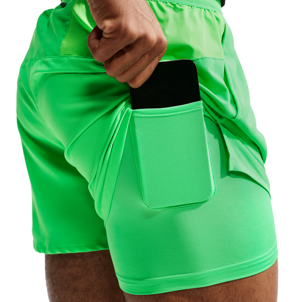 Nike Dri-FIT Stride 2in1 5" Shorts - Men's - Green Spark/Reflective Silver - Image 3