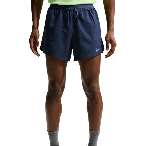 Nike Dri-FIT Stride 2in1 5" Shorts - Men's - Midnight Navy/Reflective Silver