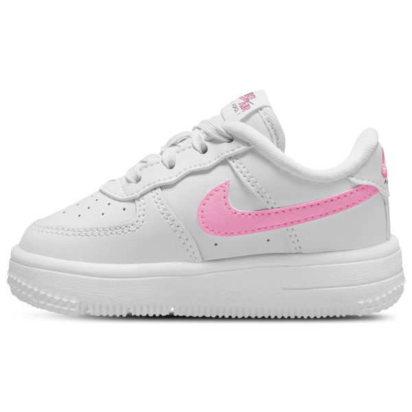 Nike Air Force 1 Low Lace - Girls' Toddler - White/Pink - Image 2