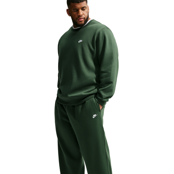 Nike Club Fleece Bungee Pants - Men's - Fir/Fir/White - Image 6