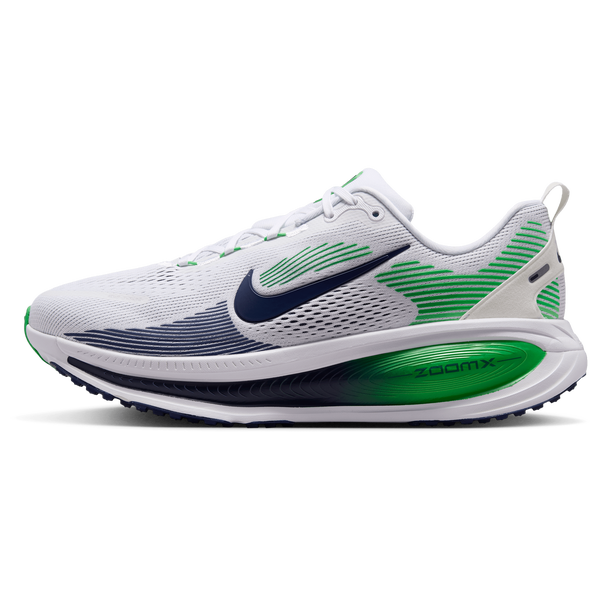 Nike Vomero 18 Wide - Men's - White/Midnight Navy/Green Spark - Image 2