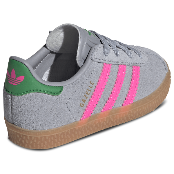 adidas Originals Gazelle - Girls' Toddler - Lucid Pink/Halo Silver/Green - Image 3