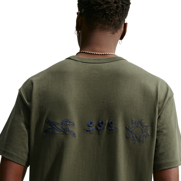 Nike Loose Fit Premium Essential Embroidered T-Shirt - Men's - Cargo Khaki - Image 2