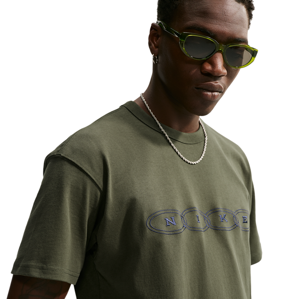 Nike Loose Fit Premium Essential Embroidered T-Shirt - Men's - Cargo Khaki - Image 3