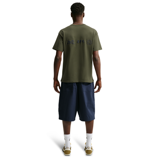 Nike Loose Fit Premium Essential Embroidered T-Shirt - Men's - Cargo Khaki - Image 5